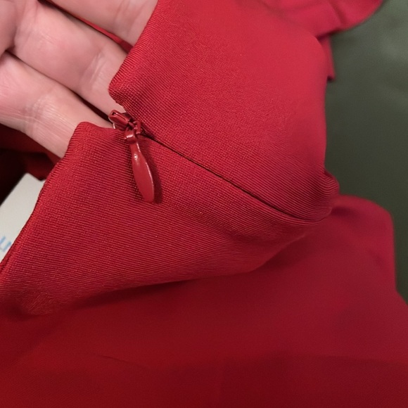 J. McLaughlin Letty Dress NWT Red Bell Sleeve Dress Size Medium - Picture 9 of 12